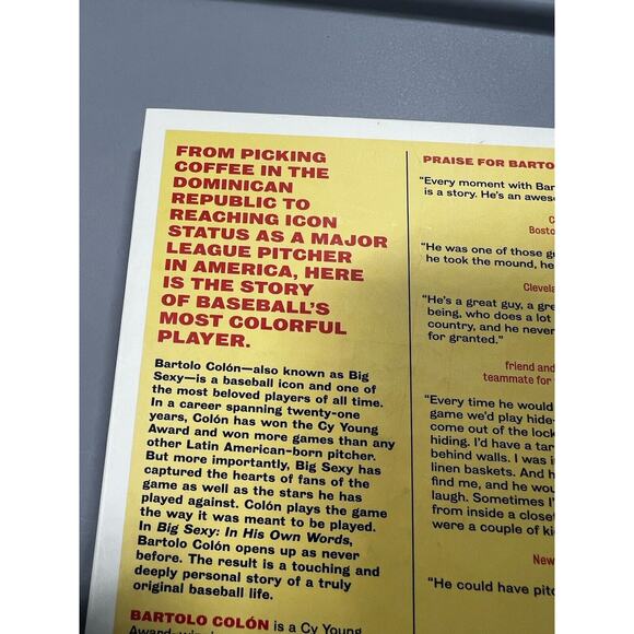 Bartolo Colon Baseball Memorabilia Collection Big Sexy Book In His Own Words MLB - Picture 5 of 11